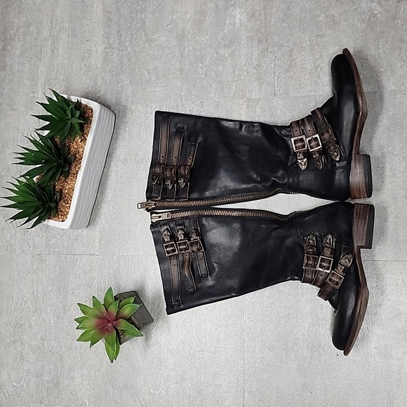 Freebird by Steven Shoes - Freebird | Freebird by Steven Raylene Leather Boots Size 8 [color black/brown]